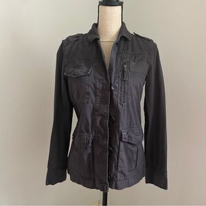 J.Crew Cotton Utility‎ Jacket XS Equestrian Barn Charcoal Gray Twill Chore Coat